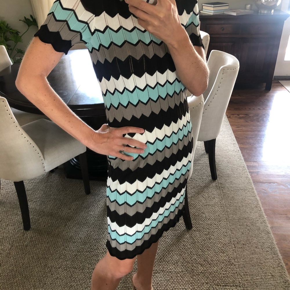 Etcetera chevron knit dress